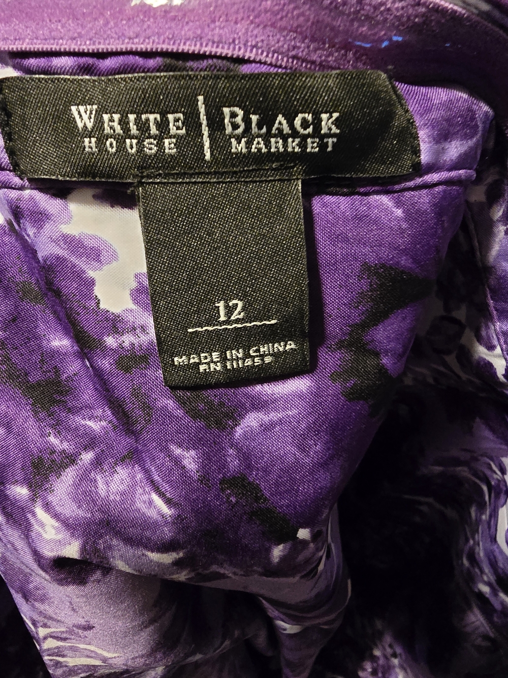 White House Black Market Strapless Purple Floral Ruffle Dress - Picture 3 of 5